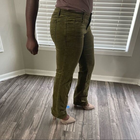 Revolve Trina Turk Olive Green Gold Velvet Jean Pants Trousers - Picture 13 of 15